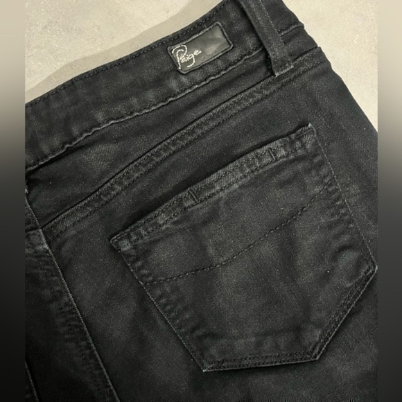 PAIGE | Skyline Mid Rise Skinny Jeans Black Wash  4 way stretch - size 27 - Picture 7 of 10